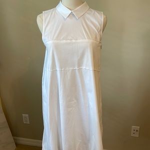 Anthropologie White Collared Tank Dress Small